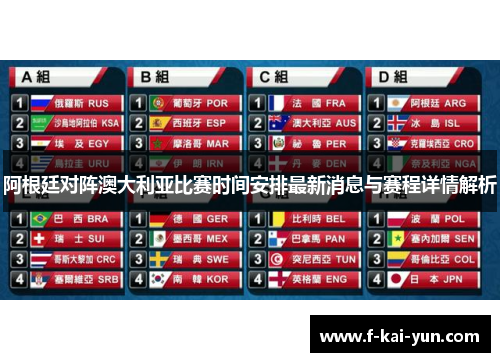 阿根廷对阵澳大利亚比赛时间安排最新消息与赛程详情解析