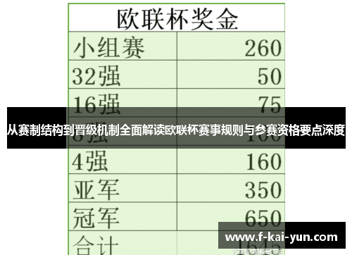 从赛制结构到晋级机制全面解读欧联杯赛事规则与参赛资格要点深度